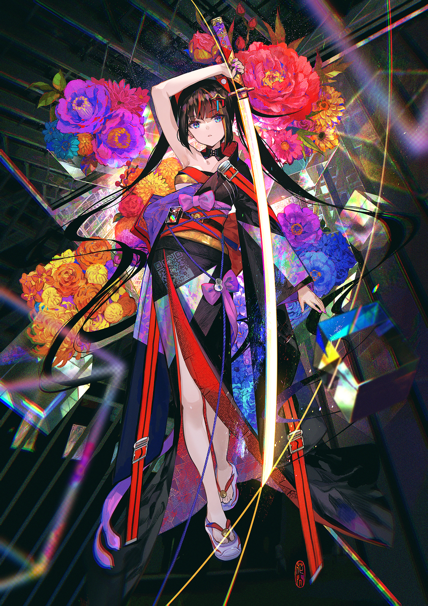 This is a pixiv picture whose title is 花閃.