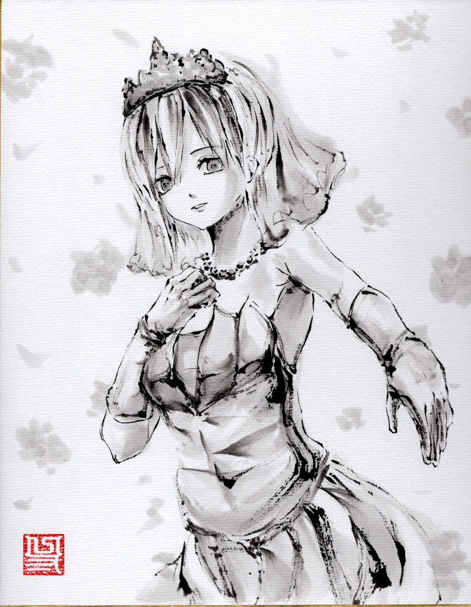 This is a pixiv picture whose title is 中野一花　水墨画練習中33.