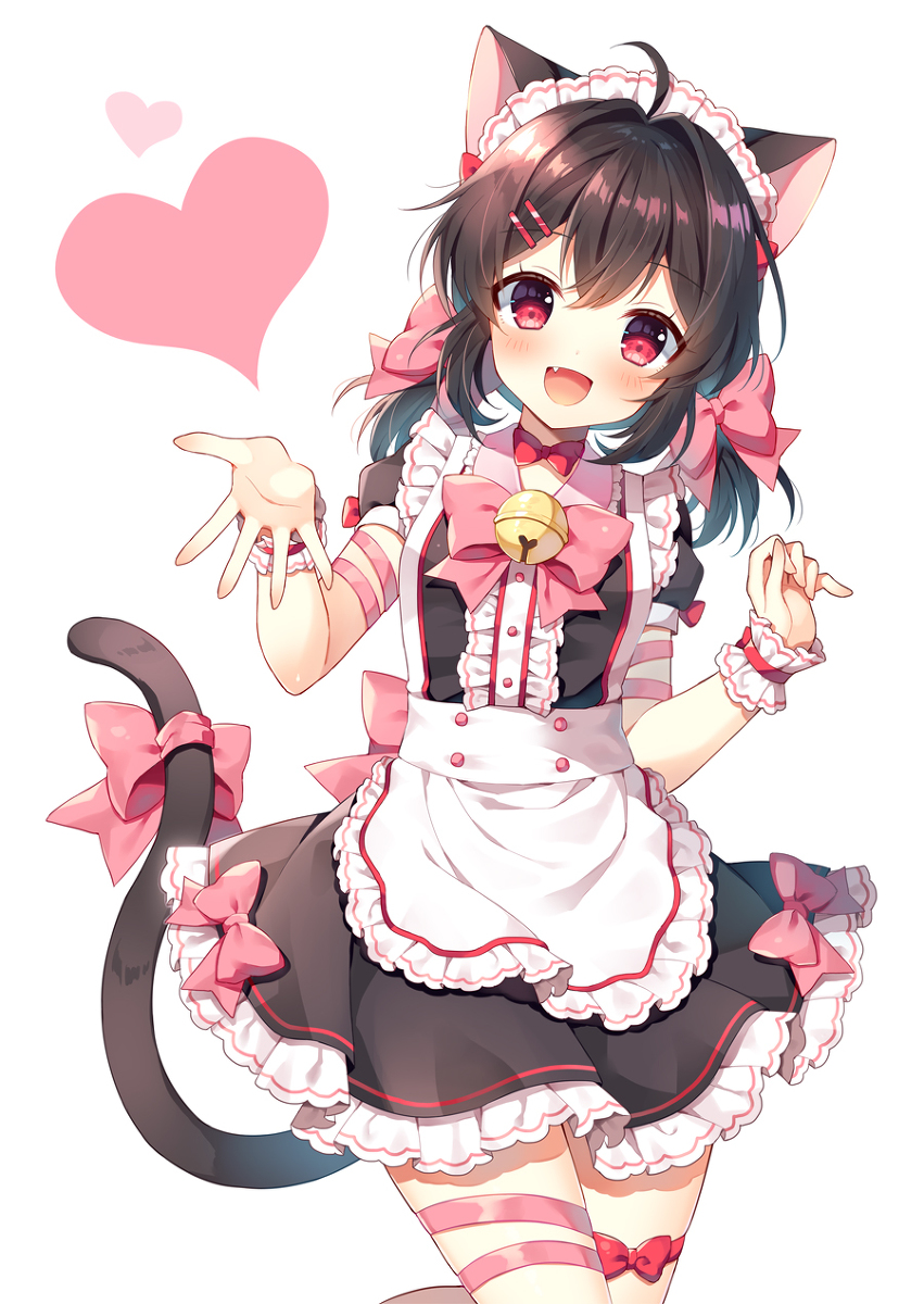 This is a pixiv picture whose title is 猫耳メイドちゃん.