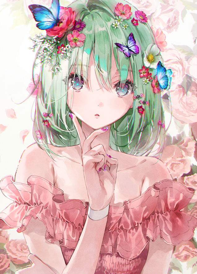 This is a pixiv picture whose title is 個展「明日、こもれび」.