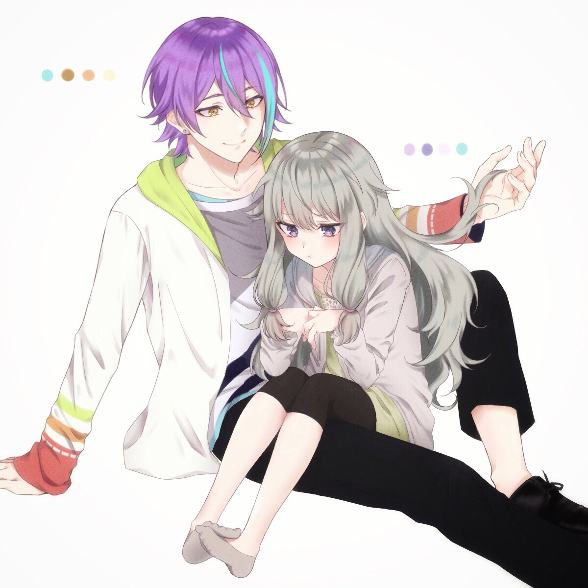 This is a pixiv picture whose title is 🎈🤖&🌟🍬.