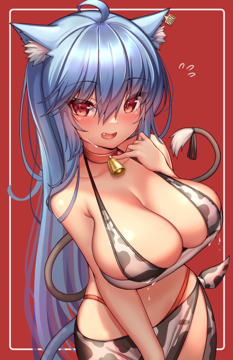 This is a pixiv picture whose title is Itsumi's Cowprint Bikini!.