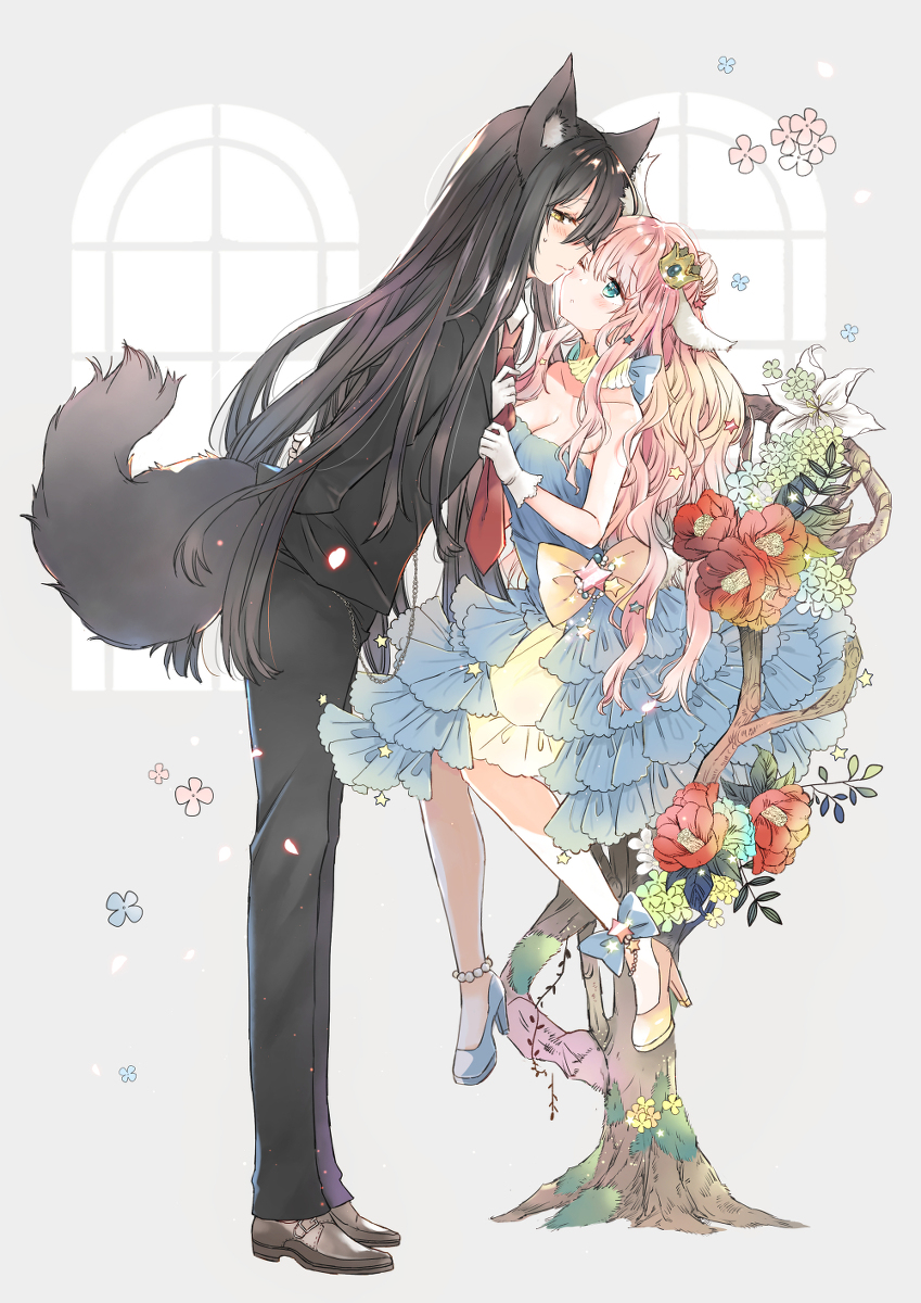 This is a pixiv picture whose title is 羊姫×狼執事.