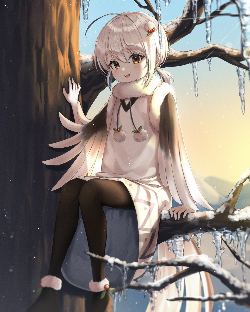 This is a pixiv picture whose title is ダルマエナガ.