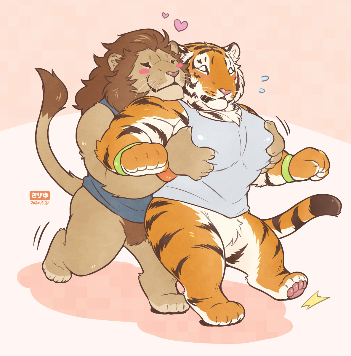 This is a pixiv picture whose title is デフォルメ獅子虎.