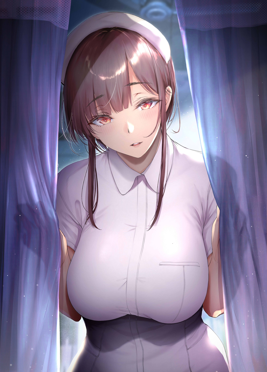 This is a pixiv picture whose title is 夜になると気になる患者がちゃんと眠れているか頻繁に確認しにきて～.