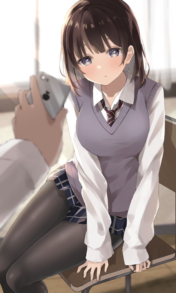 This is a pixiv picture whose title is 無表情なJKを笑顔にしたい.