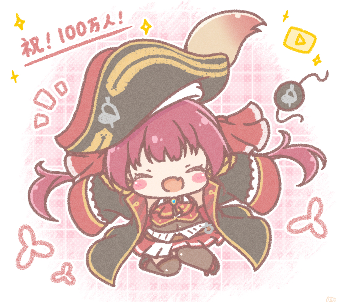 This is a pixiv picture whose title is 船長さん100万人！！🏴‍☠️.