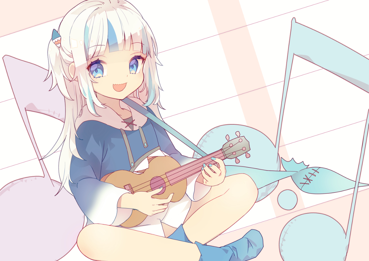 This is a pixiv picture whose title is 🦈🎸🎵.