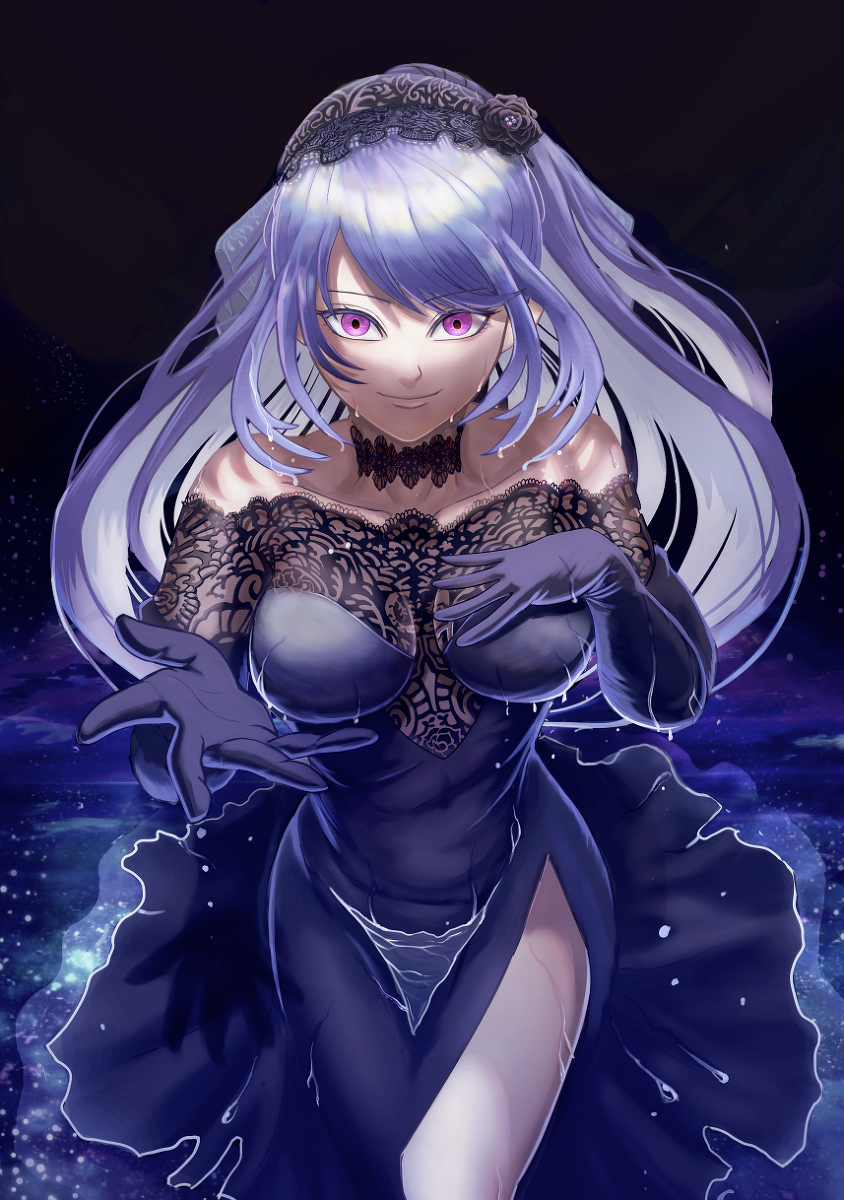 This is a pixiv picture whose title is 夜の海.