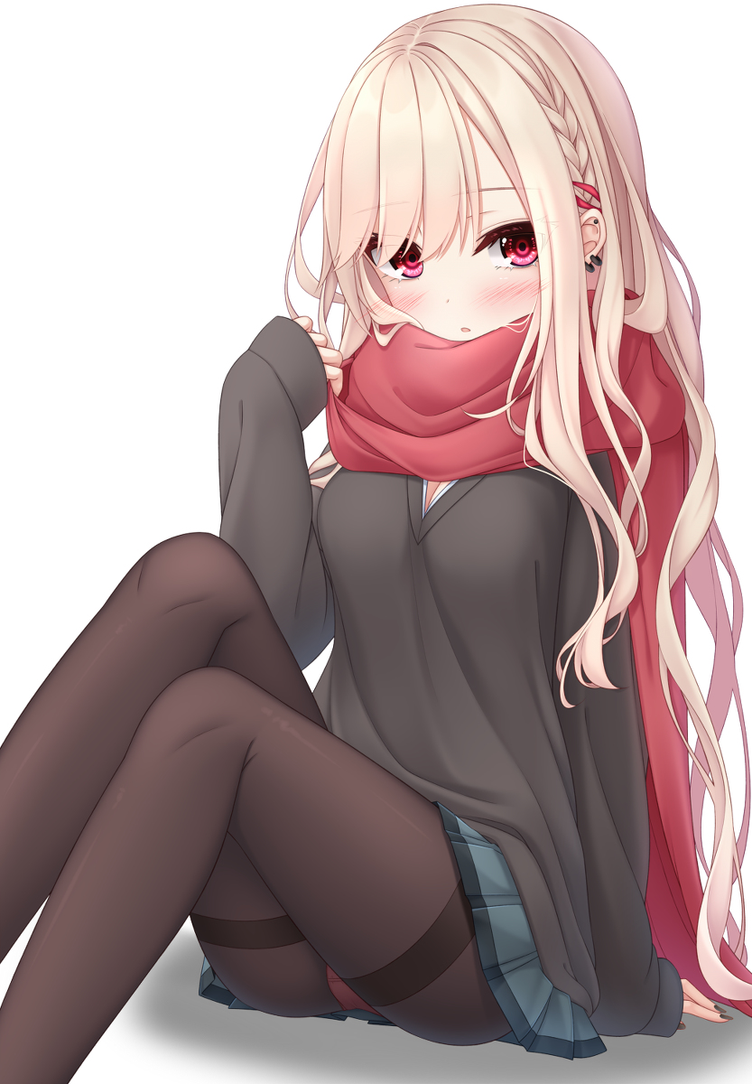 This is a pixiv picture whose title is マフラーJK.