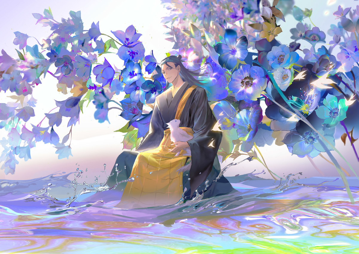 This is a pixiv picture whose title is 夏油大师&五条猫.