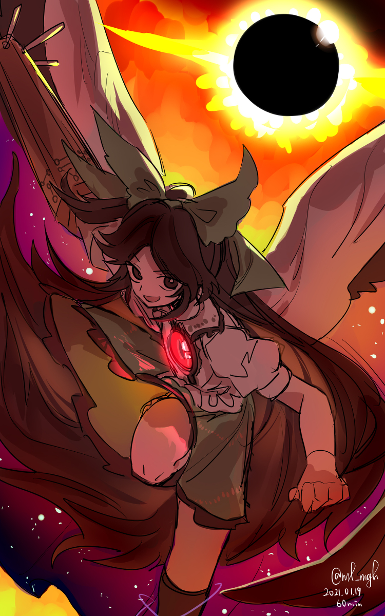 This is a pixiv picture whose title is 霊烏路空.