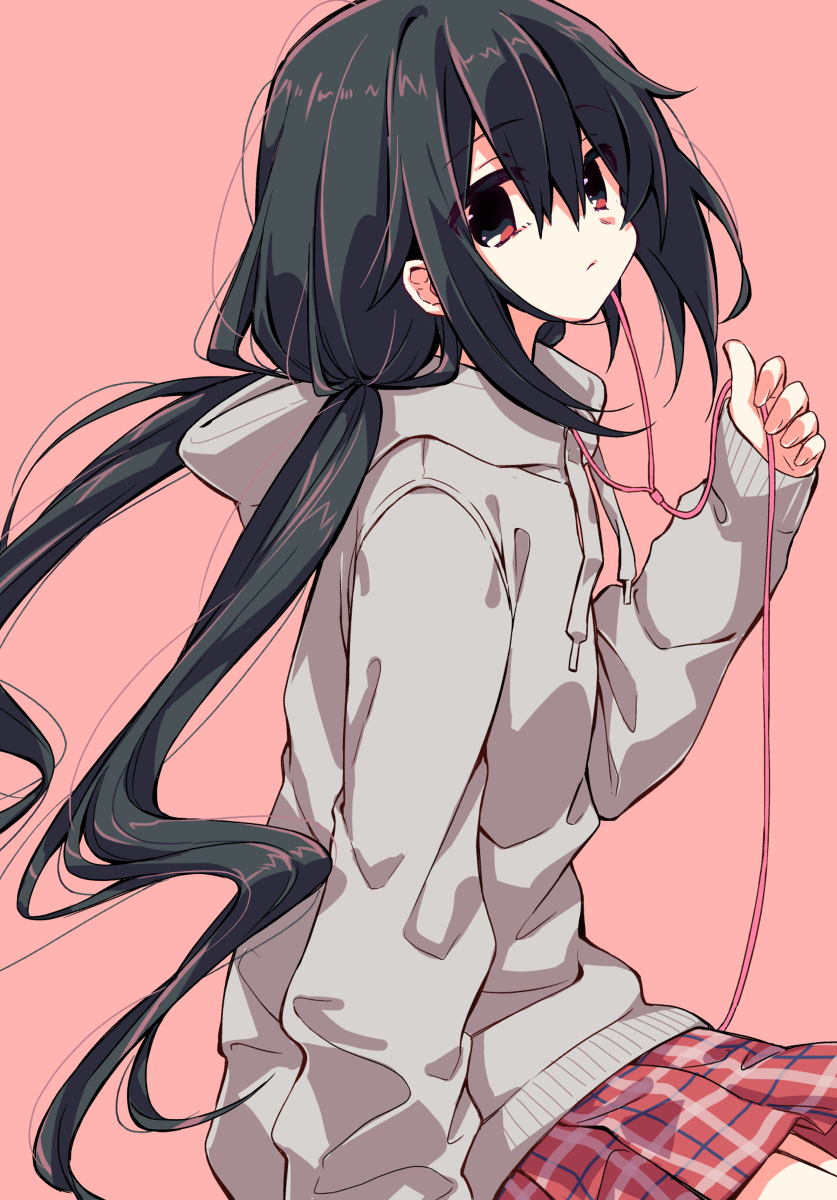 This is a pixiv picture whose title is 「ん、聴く？」.