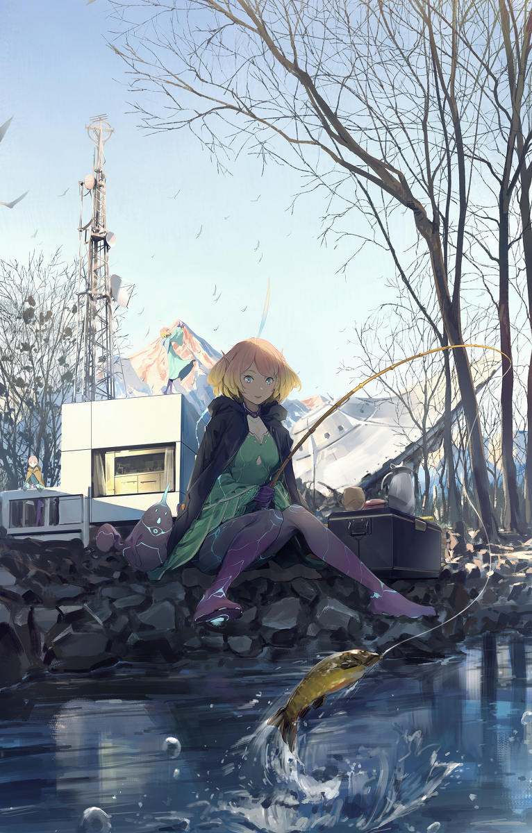 This is a pixiv picture whose title is 遭難中.