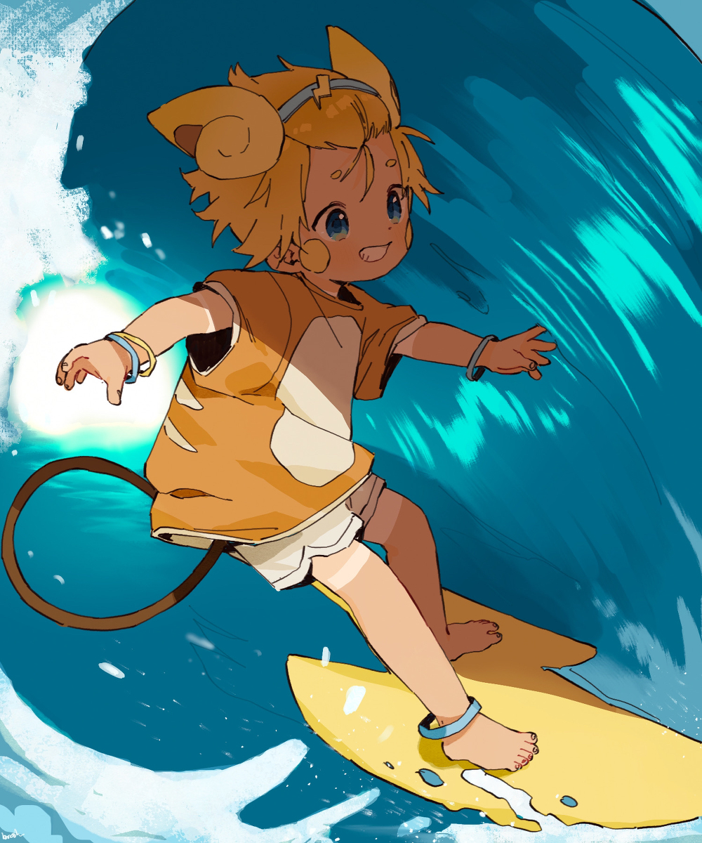 This is a pixiv picture whose title is Surfer Alolan Raichu!.