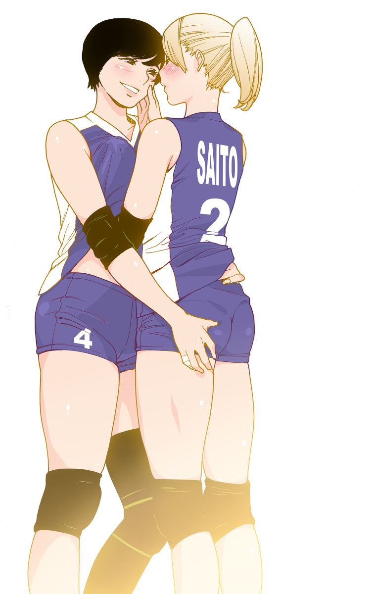 This is a pixiv picture whose title is 斉藤と先輩.