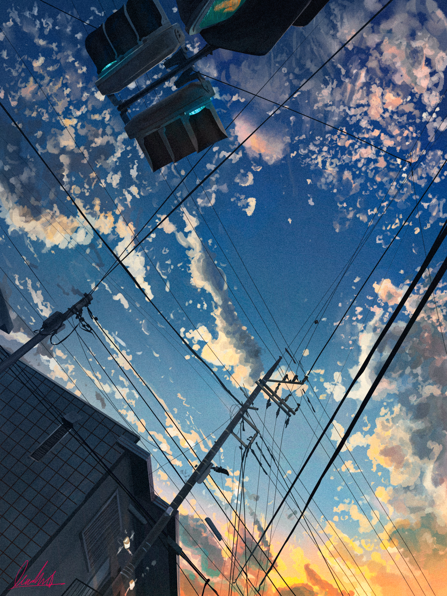 This is a pixiv picture whose title is 空の亀裂.