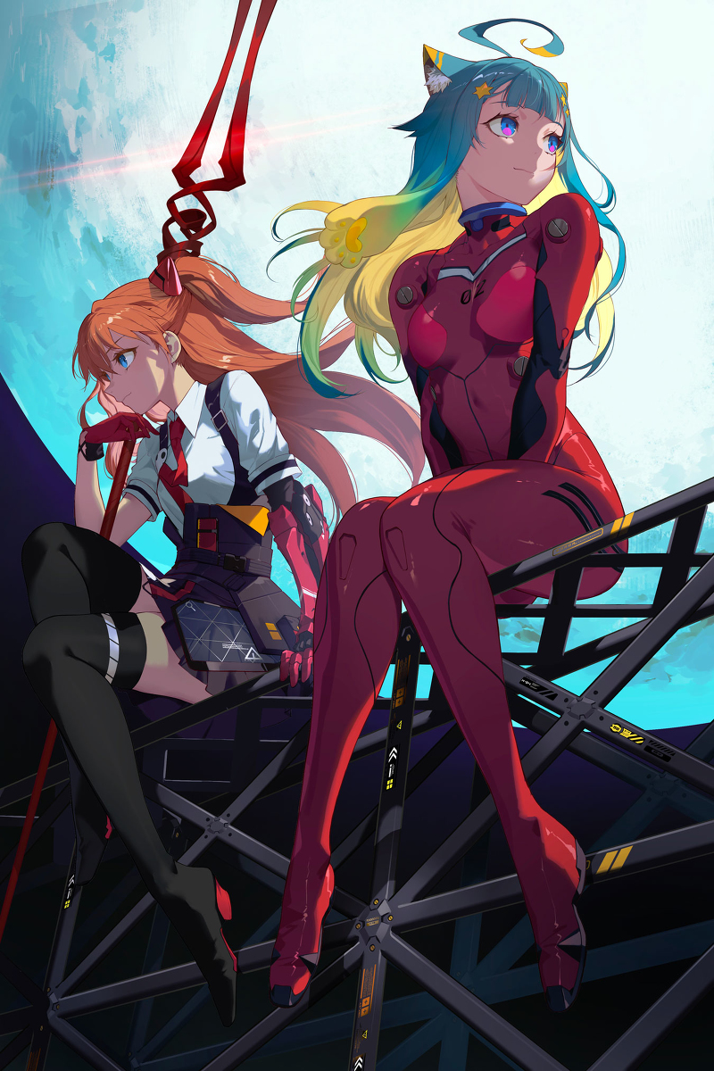 This is a pixiv picture whose title is Asuka & Lanmeawko!!.