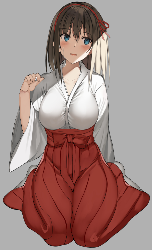 This is a pixiv picture whose title is オーバーサイズ巫女.