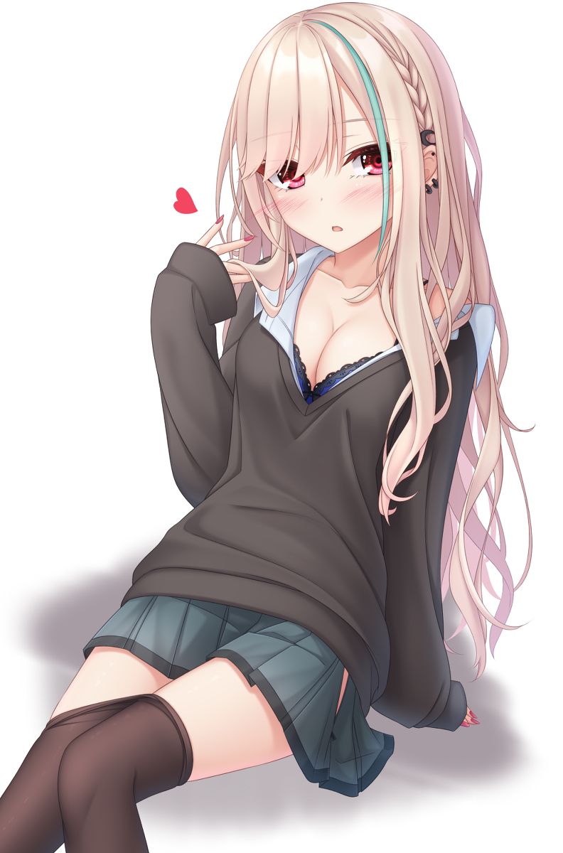 This is a pixiv picture whose title is 脱がしてほしいJK.