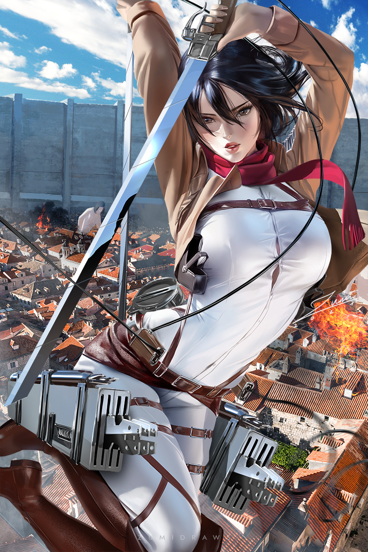 This is a pixiv picture whose title is Mikasa.