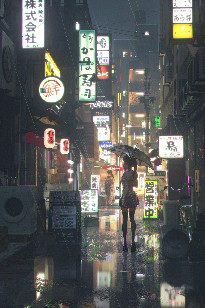 This is a pixiv picture whose title is Rain.