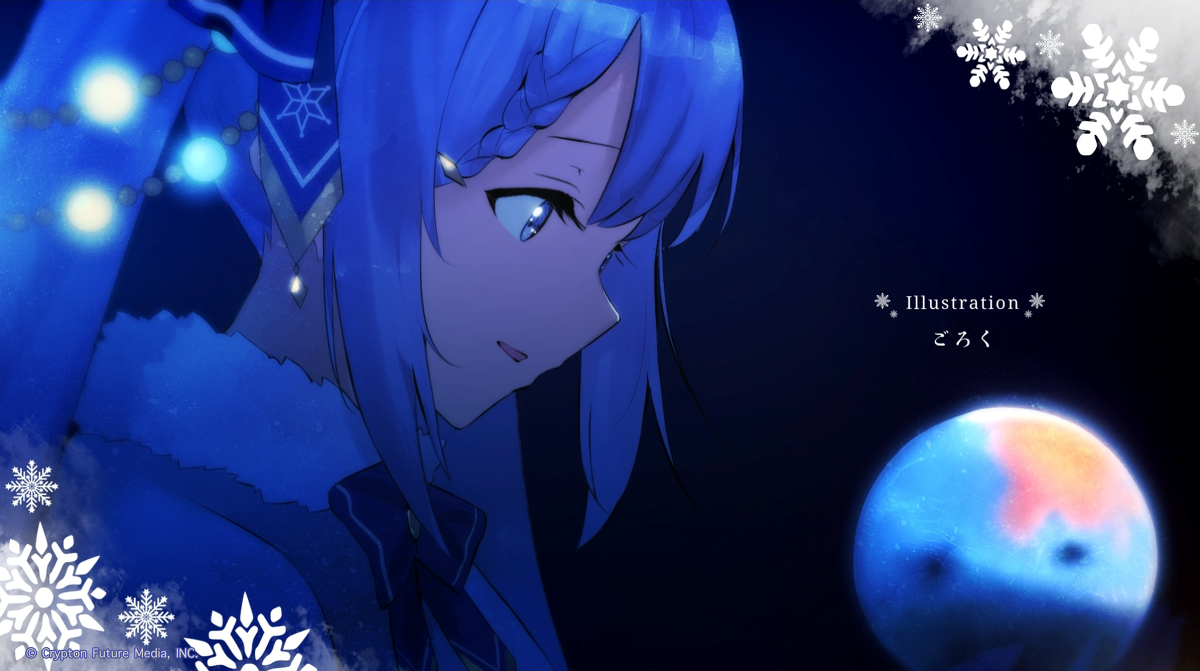 This is a pixiv picture whose title is 「SNOW MIKU 2021」テーマソングMVイラスト.