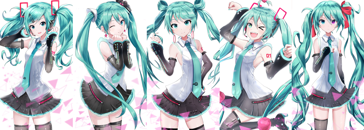 This is a pixiv picture whose title is 初音ミクV4X  5つのセカイ.