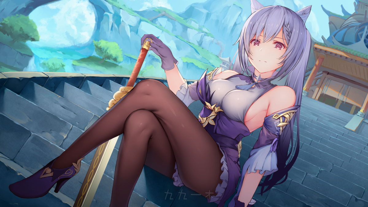 This is a pixiv picture whose title is 刻晴.
