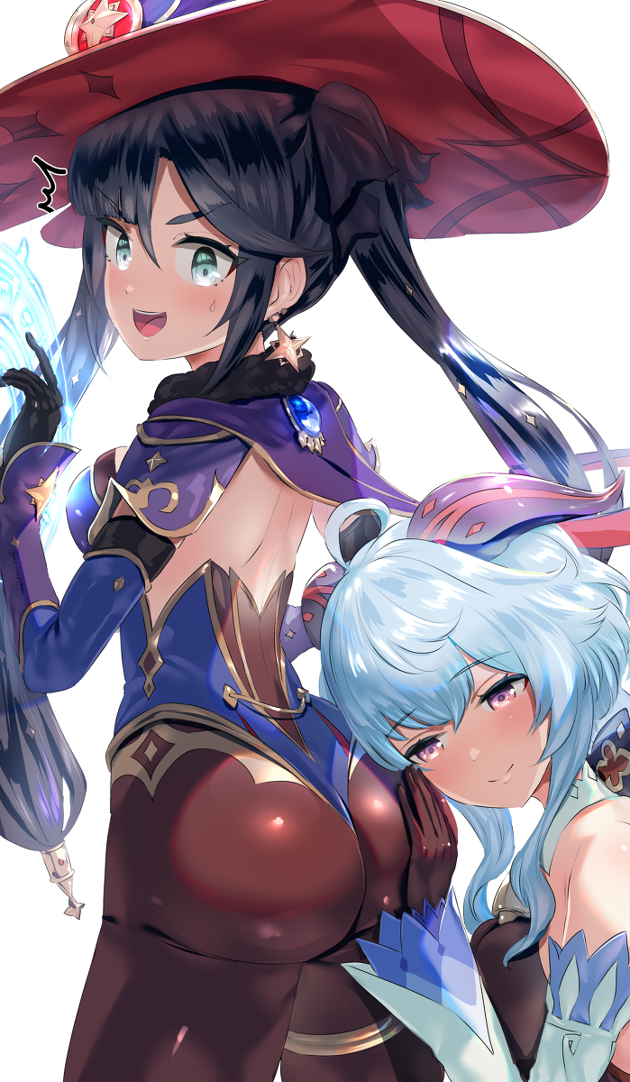 This is a pixiv picture whose title is モナと甘雨.