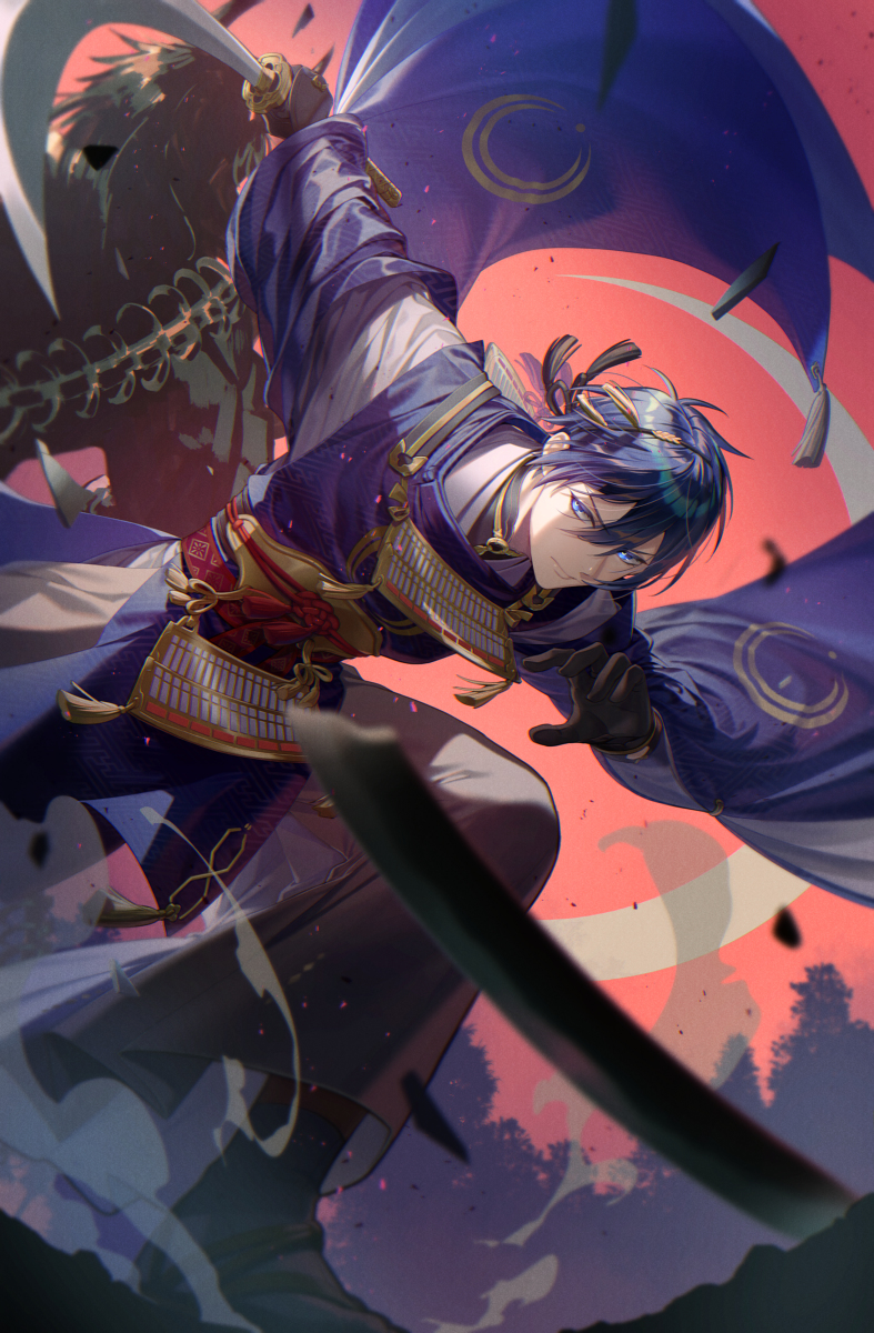 This is a pixiv picture whose title is 三日月.