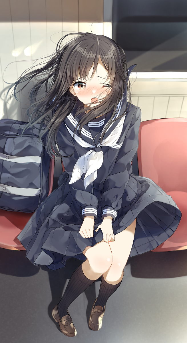 This is a pixiv picture whose title is 突風.