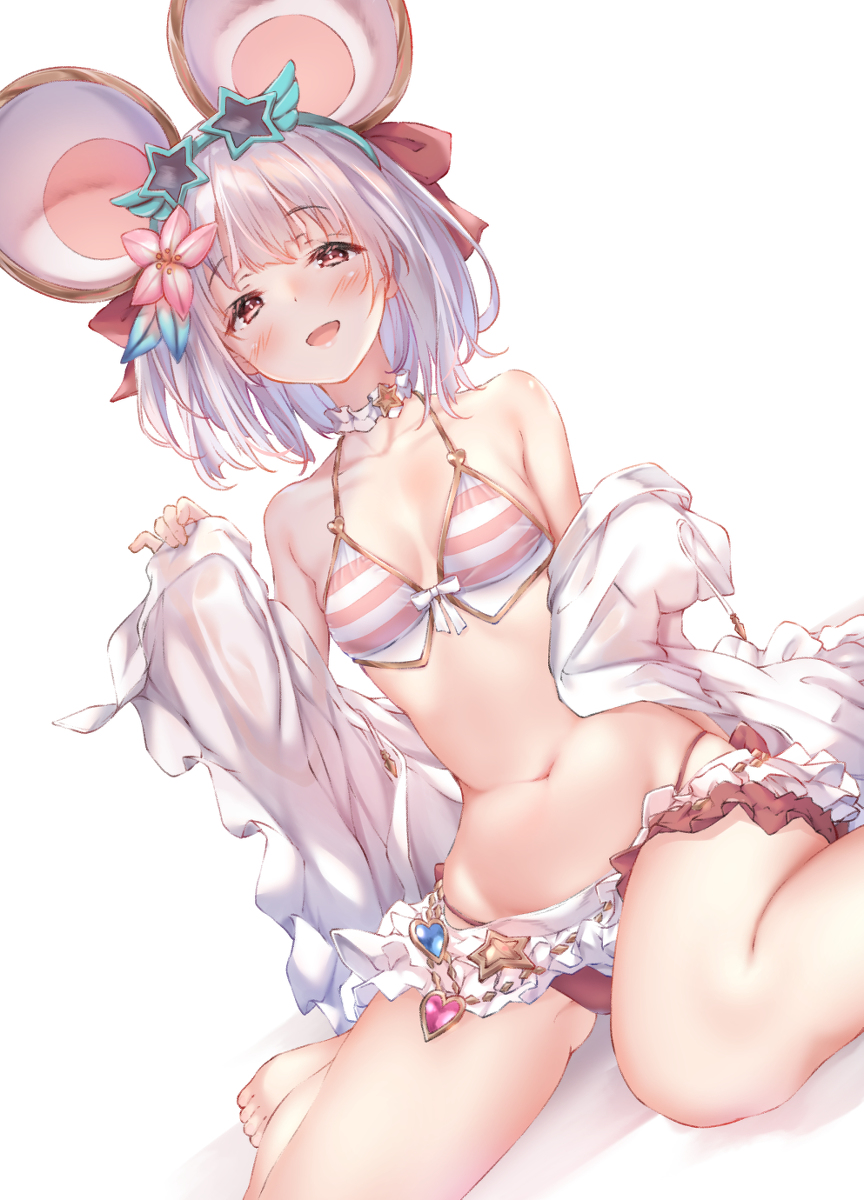 This is a pixiv picture whose title is 陽ビカラちゃんとネズ水着.
