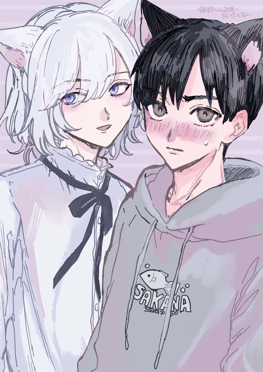 This is a pixiv picture whose title is 姫野くんは姫になりたくない番外編更新のお知らせ.