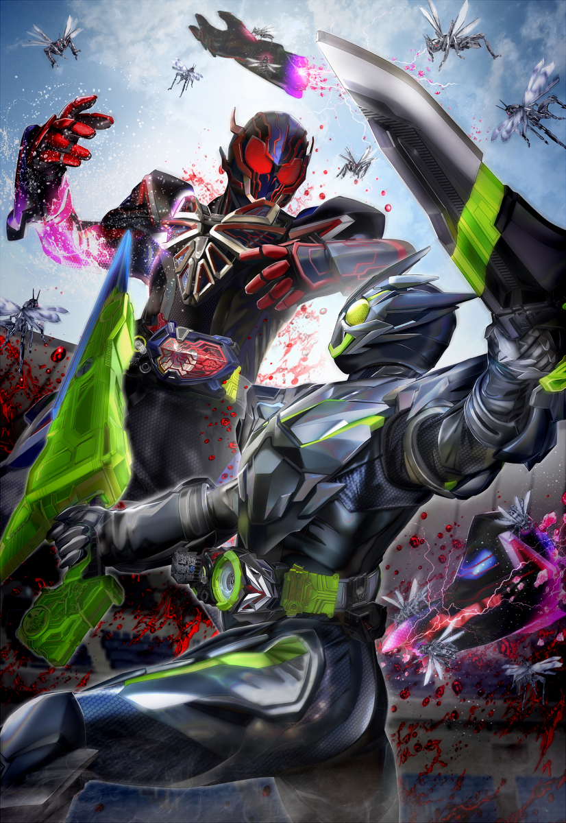 This is a pixiv picture whose title is エデンVSゼロワン・メタルクラスタホッパー.