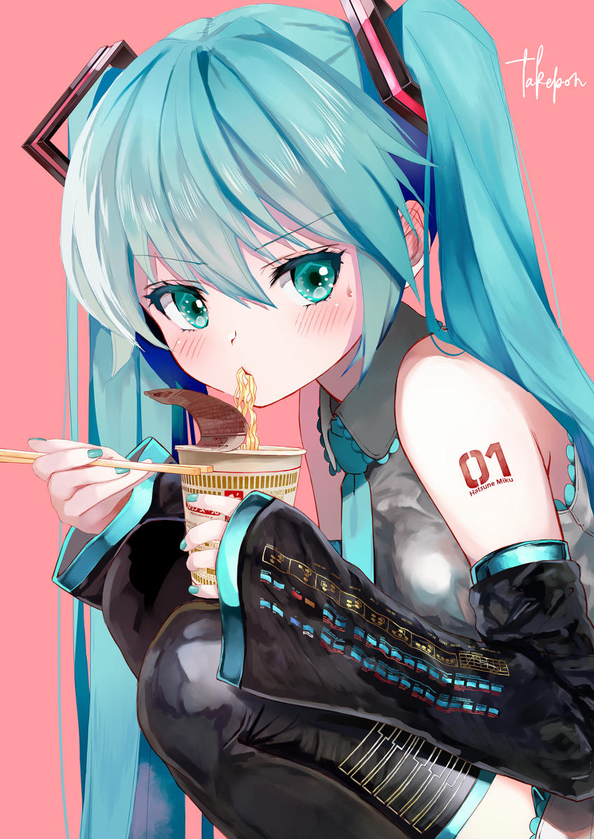 This is a pixiv picture whose title is noodle eater.