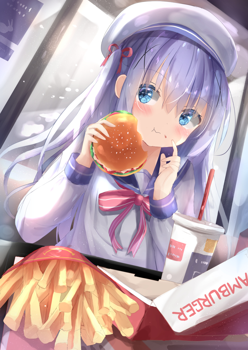 This is a pixiv picture whose title is チノちゃん🍔🍟.