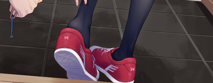 This is a pixiv picture whose title is 靴の履きかた忘れたの？《公開終了》.