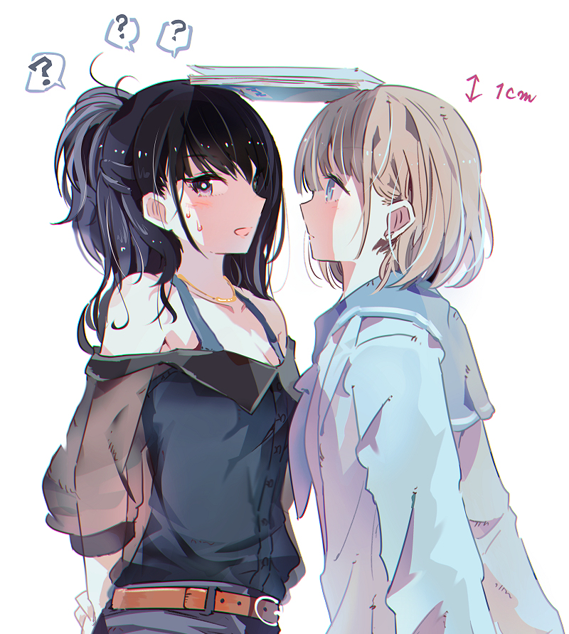 This is a pixiv picture whose title is 灯織とあさひの身長差.