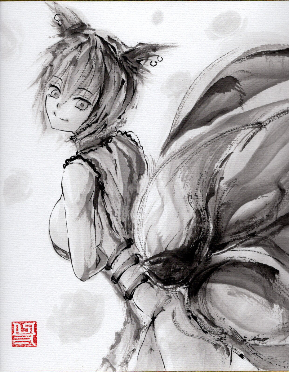 This is a pixiv picture whose title is 東方　八雲藍　水墨画練習中38.
