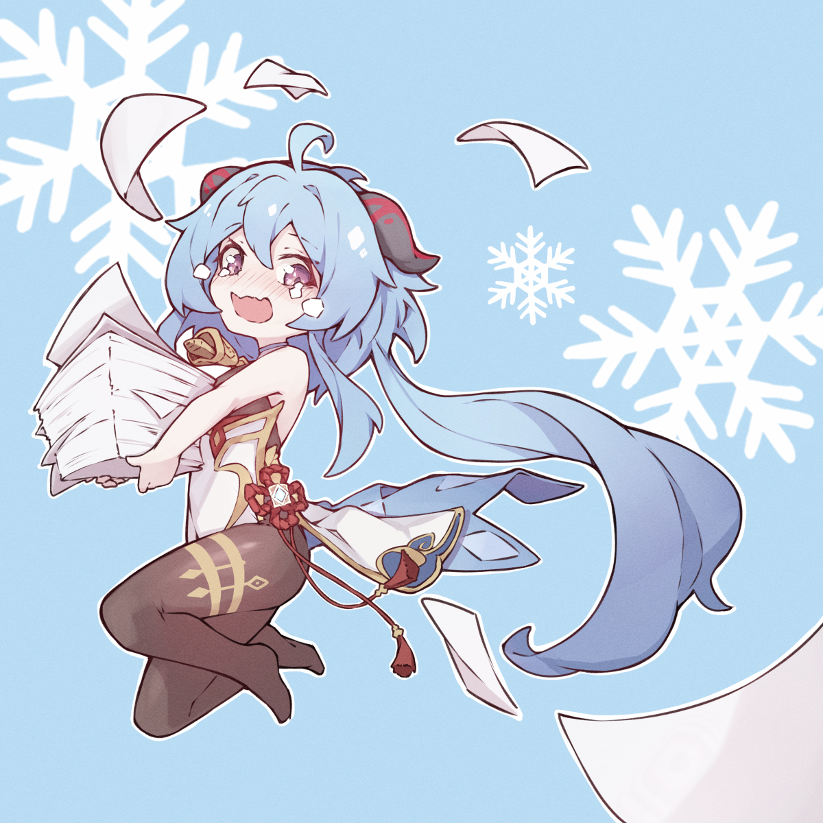 This is a pixiv picture whose title is 甘雨(原神).