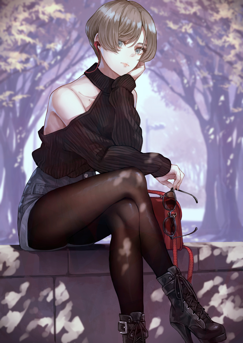 This is a pixiv picture whose title is 公園の女.