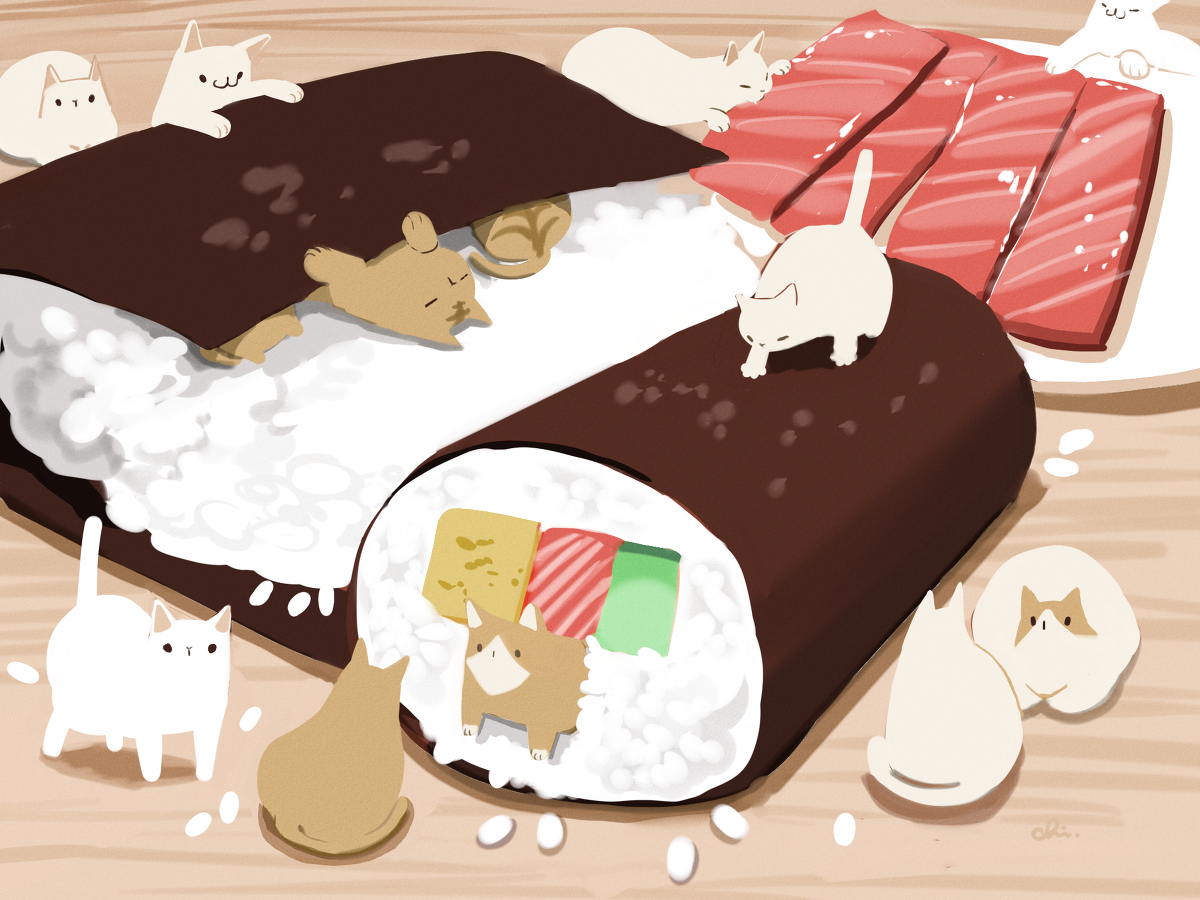 This is a pixiv picture whose title is 手巻恵方巻き.