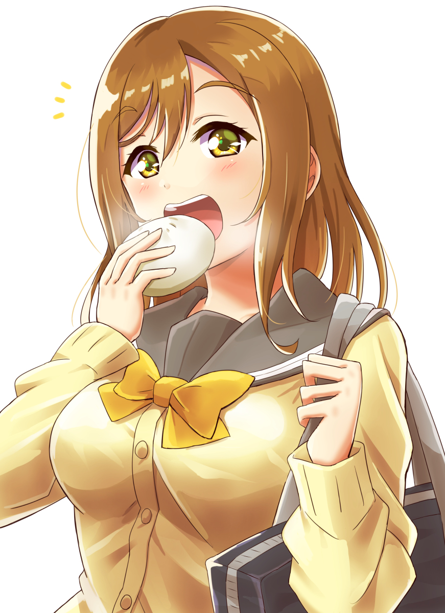 This is a pixiv picture whose title is 肉まん食べようとしてる花丸ちゃん.