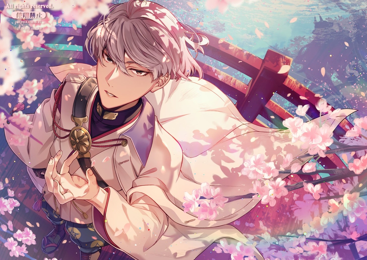 This is a pixiv picture whose title is 鬼と武士.
