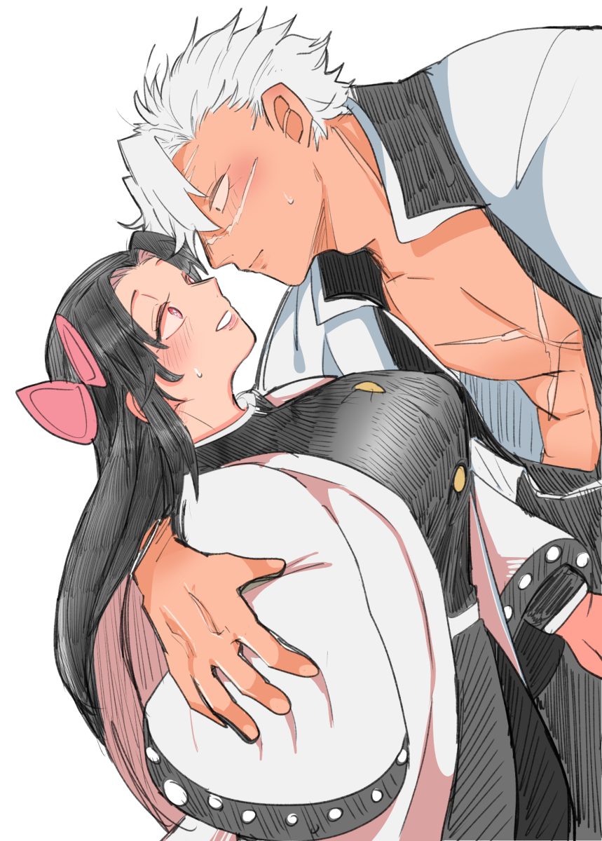 This is a pixiv picture whose title is カナエさんを支える実弥.