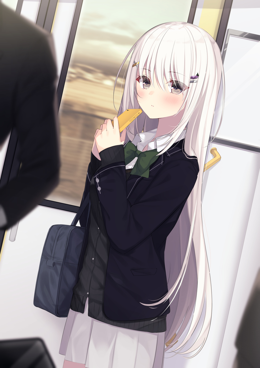 This is a pixiv picture whose title is 同じ電車の気になるあの子.