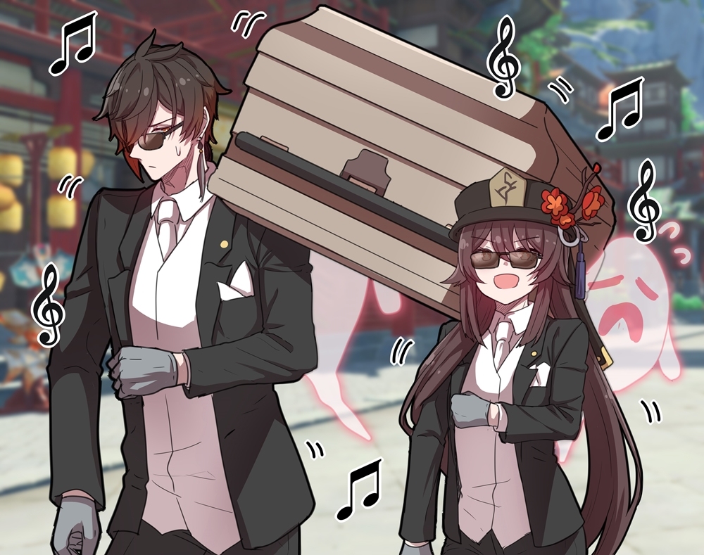 This is a pixiv picture whose title is Coffin Dance.