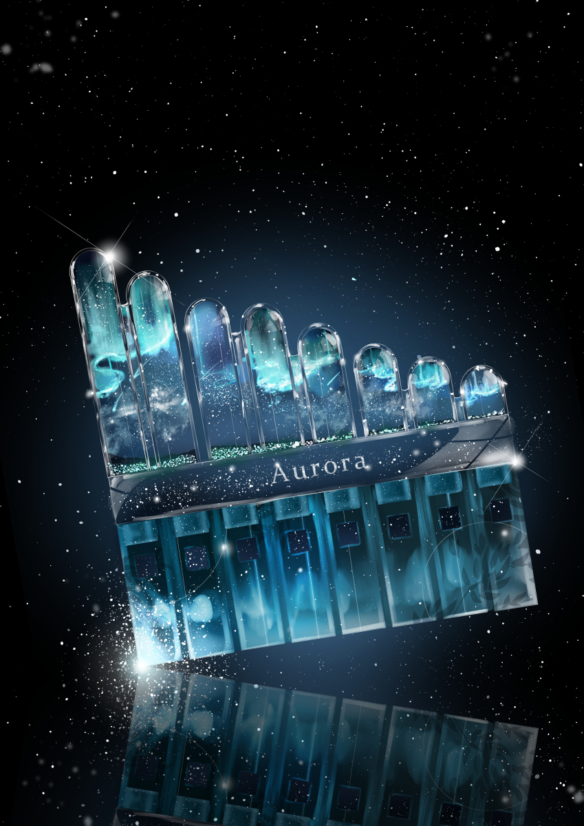 This is a pixiv picture whose title is オーロラの夜景ホイッスル.